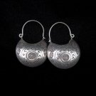 Thai Hill Tribe Earrings Fine Silver Bali Style Huggie E136