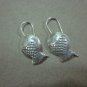 Thai Hill Tribe Earrings Fine Silver Vintage Small Fish Dangle CS214601