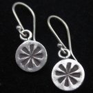 Thai Hill Tribe Earrings Fine Silver Ohrringe Argento Wind mill marked Round