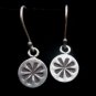 Thai Hill Tribe Earrings Fine Silver Ohrringe Argento Wind mill marked Round