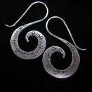 Thai Hill Tribe Earrings Fine Silver Hook S Spiral boucles d'oreilles ER170