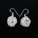Fine Silver Earrings Ohrringe Schmuck Argento Wire weaves Ball Net embroider