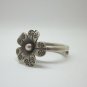 Fine Silver Rings Hill tribe Argento Anello Band Tribal Cute Flowers Adjustable