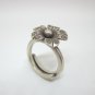 Fine Silver Rings Hill tribe Argento Anello Band Tribal Cute Flowers Adjustable