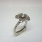 Fine Silver Rings Hill tribe Argento Anello Band Tribal Cute Flowers Adjustable