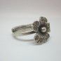Fine Silver Rings Hill tribe Argento Anello Band Tribal Cute Flowers Adjustable