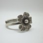 Fine Silver Rings Hill tribe Argento Anello Band Tribal Cute Flowers Adjustable
