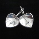Thai Hill Tribe Earrings Fine Silver Dangle Poh Leaf by Leelaveera