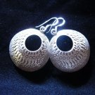 Fine Silver Earrings Hill tribe Karen Dangle Hooks Tribal BOHO Ethno Round Shape