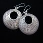 Fine Silver Earrings Hill tribe Karen Dangle Hooks Tribal BOHO Ethno Round Shape