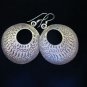 Fine Silver Earrings Hill tribe Karen Dangle Hooks Tribal BOHO Ethno Round Shape