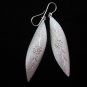 Thai Hill Tribe Earrings Fine Silver long chips sand skin flower engraved