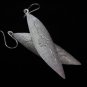 Thai Hill Tribe Earrings Fine Silver long chips sand skin flower engraved