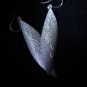 Thai Hill Tribe Earrings Fine Silver long chips sand skin flower engraved