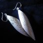 Thai Hill Tribe Earrings Fine Silver long chips sand skin flower engraved