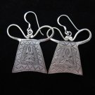 Thai Hill Tribe Earrings Fine Silver Heart Locked old traditional faithful