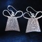 Thai Hill Tribe Earrings Fine Silver Heart Locked old traditional faithful