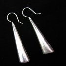 Thai Hill Tribe Earrings Fine Silver Handmade long flat stick white color
