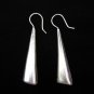 Thai Hill Tribe Earrings Fine Silver Handmade long flat stick white color