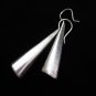 Thai Hill Tribe Earrings Fine Silver Handmade long flat stick white color