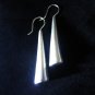 Thai Hill Tribe Earrings Fine Silver Handmade long flat stick white color