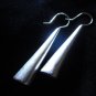 Thai Hill Tribe Earrings Fine Silver Handmade long flat stick white color