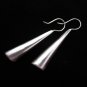 Thai Hill Tribe Earrings Fine Silver Handmade long flat stick white color