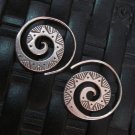 Thai Hill Tribe Earrings Fine Silver argento orecchini oorbellen Spiral engrave