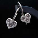 Fine Fashion Silver Earrings Hill Tribe Snow Flakes engraved Heart shaped x3pair