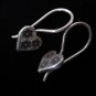 Fine Fashion Silver Earrings Hill Tribe Snow Flakes engraved Heart shaped x3pair