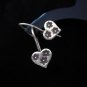 Fine Fashion Silver Earrings Hill Tribe Snow Flakes engraved Heart shaped x3pair