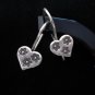 Fine Fashion Silver Earrings Hill Tribe Snow Flakes engraved Heart shaped x3pair