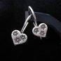 Fine Fashion Silver Earrings Hill Tribe Snow Flakes engraved Heart shaped x3pair