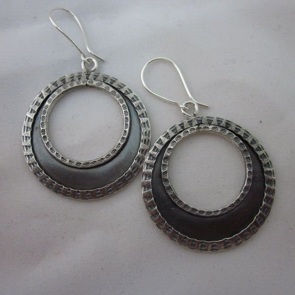 Thai Hill Tribe Earrings Fine Silver Tribal BOHO Trendy Gypsy Round