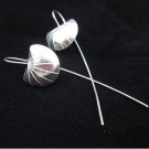 Fine silver Earrings Hill tribe Thai karen Handmade Long Hooks Theme