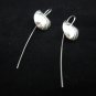 Fine silver Earrings Hill tribe Thai karen Handmade Long Hooks Theme