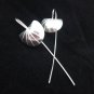 Fine silver Earrings Hill tribe Thai karen Handmade Long Hooks Theme