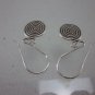 Thai Hill Tribe Earrings Fine Silver Spiral Ethno Argento Orecchini Dangle