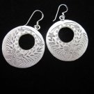 Thai Hill Tribe Earrings Fine Silver Dangle Donut Round Ohrringe الأقراط ER166