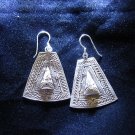 Fine Silver Earrings Ohrringe Schmuck Argento Tribal Craft  trapezoid Kite ER50