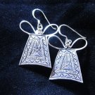 Thai Hill Tribe Earrings Fine Silver karen tribal Ribbon key er178