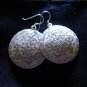 Thai Hill Tribe Earrings Fine Silver Kuchi Flower engrave Vintage Circle