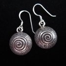 Thai Hill Tribe Earrings Fine Silver Ethno Silber Ohrringe Spiral Round Dome