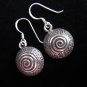 Thai Hill Tribe Earrings Fine Silver Ethno Silber Ohrringe Spiral Round Dome