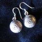 Thai Hill Tribe Earrings Fine Silver Ethno Silber Ohrringe Spiral Round Dome