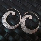 Thai Hill Tribe Earrings Fine Silver argento orecchini oorbellen Roll Engraved