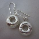 Thai Hill Tribe Earrings Fine Silver Donuts Dangle Shiny Hipster Ohrringe ER121