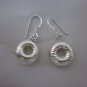 Thai Hill Tribe Earrings Fine Silver Donuts Dangle Shiny Hipster Ohrringe ER121