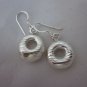 Thai Hill Tribe Earrings Fine Silver Donuts Dangle Shiny Hipster Ohrringe ER121