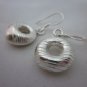 Thai Hill Tribe Earrings Fine Silver Donuts Dangle Shiny Hipster Ohrringe ER121